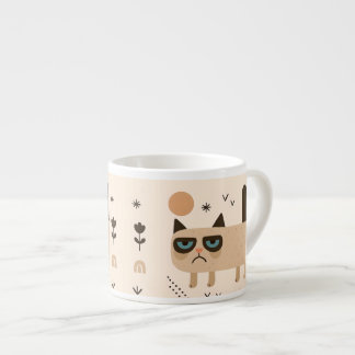 Funny Grumpy Cat Design, Minimalistisch skandinavi Espressotasse