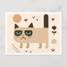 Funny Grumpy Cat Design, Minimalistisch skandinavi Postkarte