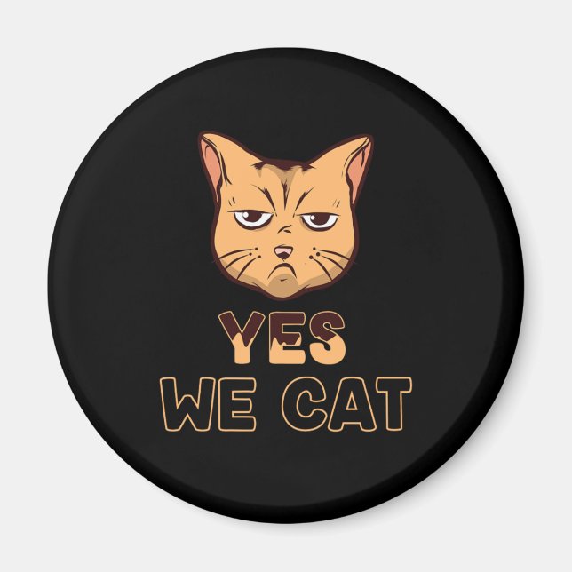 Funny Grumpy Cat Face Feline Animals Kitten Eigent Magnet (Vorne)