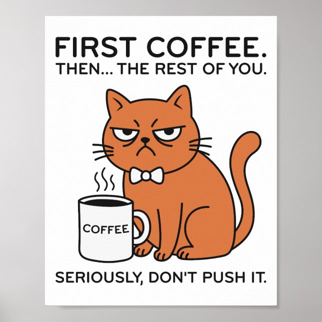 Funny Grumpy Cat Framed Art Print Poster (Vorne)