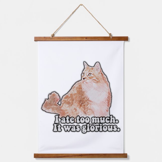 Funny grumpy cat meme für Katz- und Kitesurfer Wandteppich Mit Holzrahmen (Vorderseite)