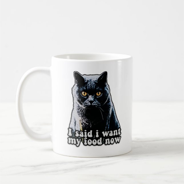 Funny grumpy cat meme für Katzenbesitzer und Liebh Kaffeetasse (Links)