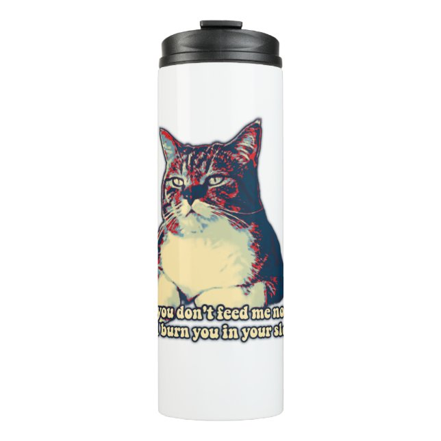 Funny grumpy cat meme für kitty besitzer und liebh thermosbecher (Vorderseite)