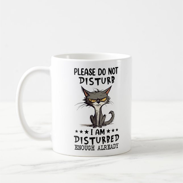 Funny Grumpy Cat Sprichwort Kaffeetasse (Links)