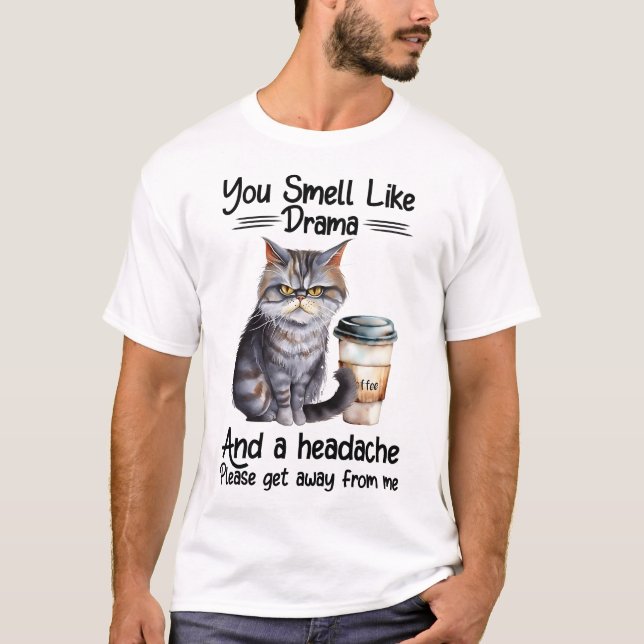Funny Grumpy Cat Sprichwort T-Shirt (Vorderseite)