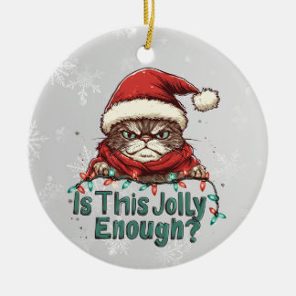 Funny Grumpy Cat Weihnachten 2-seitige Ornament