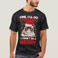 Funny Grumpy Christmas Cat Pun Joke 