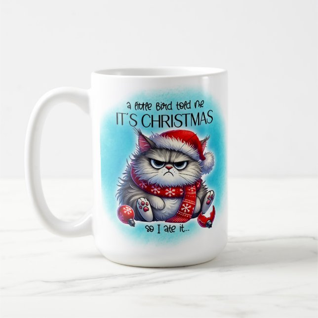 Funny Grumpy Mad Kitty Christmas | Coffee Mug Kaffeetasse (Links)
