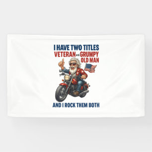 Funny Grumpy Old Man Veteran Motorrad Banner