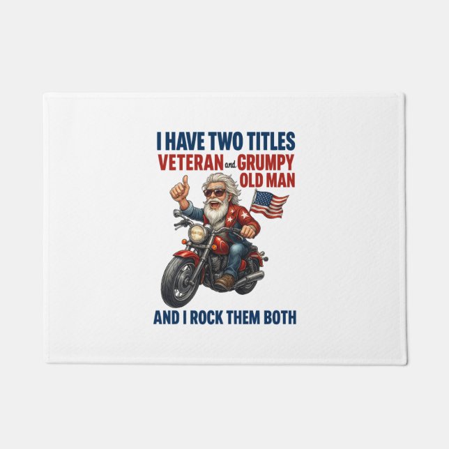 Funny Grumpy Old Man Veteran Motorrad Fußmatte (Vorderseite)