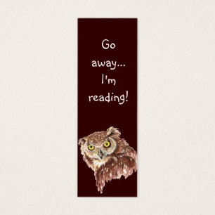 Funny Grumpy Owl, geh weg, ich lese, Lesezeichen