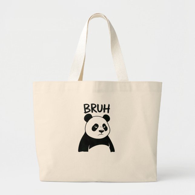 Funny Grumpy Panda Bruh Meme Humorous Panda  Jumbo Stoffbeutel (Vorne)