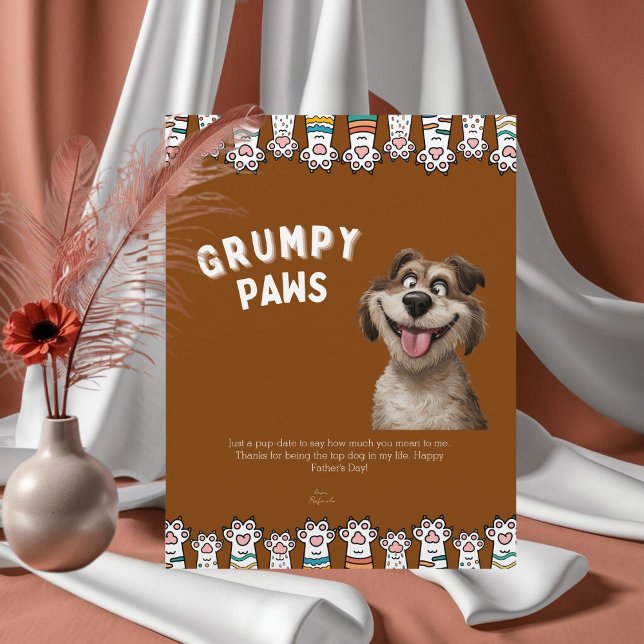Funny Grumpy Paws Vatertag Letterhead Briefbogen (Von Creator hochgeladen)