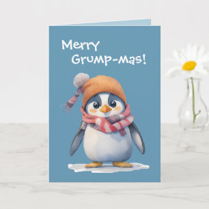 Funny Grumpy Penguin Grinch Weihnachtsfeiertag Karte