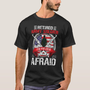Funny Grumpy Remüde Veteran Niemals Afraid Militär T-Shirt