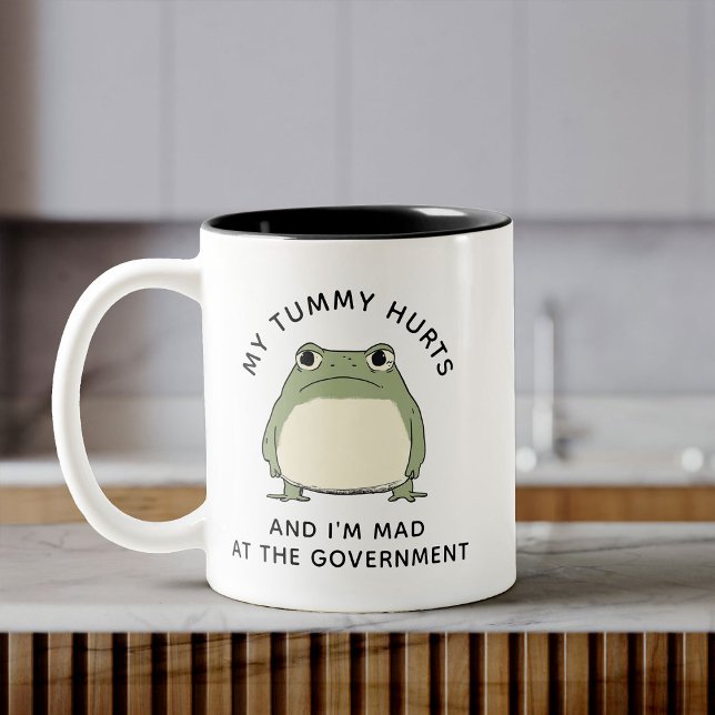 Funny Grumpy Toad Coworker Trendy Quote Office Zweifarbige Tasse (Von Creator hochgeladen)