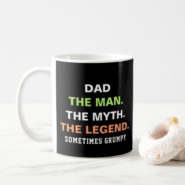 Funny Grumpy Vater Quote Typografie Kaffeetasse (Mit Donut)