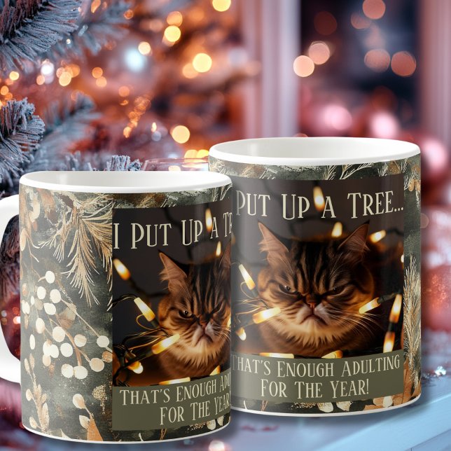 Funny Grumpy Weihnachten für Cat Lovers Kaffeetasse (Von Creator hochgeladen)