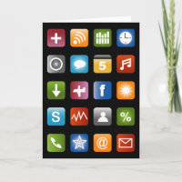 Funny Grußkarte mit App Icons für Social Media