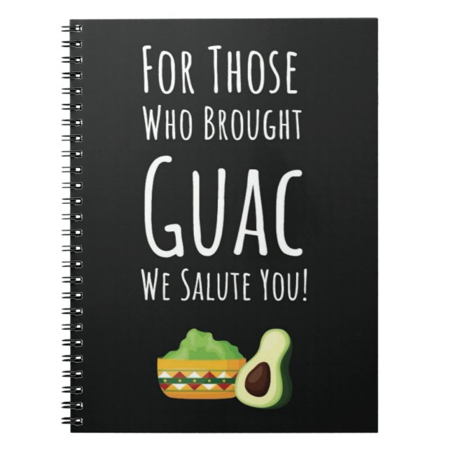 Funny Guac Gift Vegetarian Vegan Avocado Guacamole Notizblock (Vorderseite)
