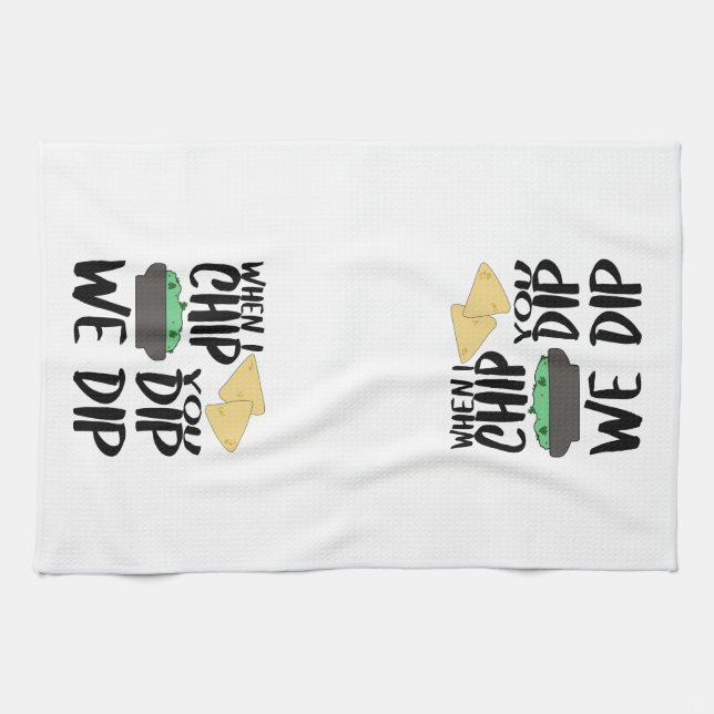 Funny Guacamole When I Dip Geschirrtuch (Horizontal)