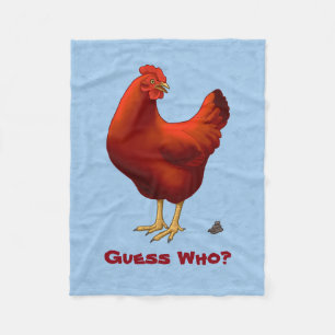 Funny Guck Who Chicken Poo Red Hen Fleecedecke