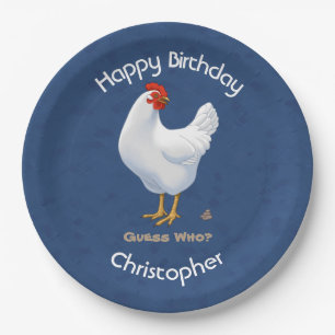 Funny Guess, der Hühnchen Pocken Weiße Hen Pappteller