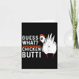 Funny Guess Was_ Hühnchen Hintern! White Design Karte