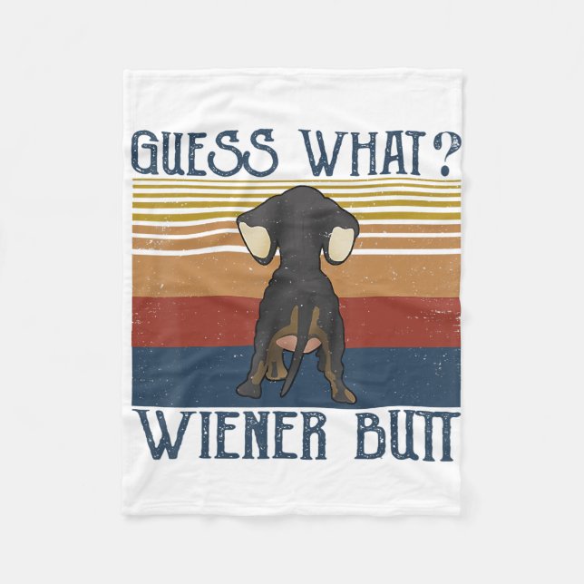 Funny Guess What Wiener Butt  Gift  Dachshund Love Fleecedecke (Vorderseite)