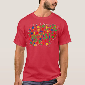 Funny Guinea Pig Animals Puzzle Pieces Autism Awar T-Shirt