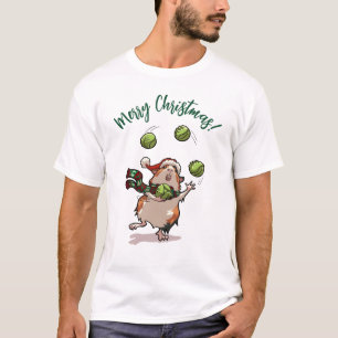 Funny Guinea Pig Frohe Weihnachten! Juggler Cartoo T-Shirt