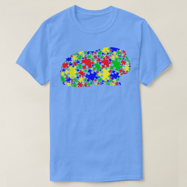 Funny Guinea Pig Puzzle Animals Lover Autism Aware T-Shirt (Design vorne)