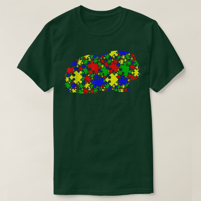 Funny Guinea Pig Puzzle Tiere Lover Autismus Gesch T-Shirt (Design vorne)