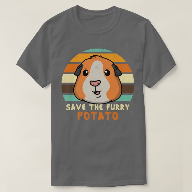 Funny Guinea Pig Save The Furry Potatos Kids Women T-Shirt (Design vorne)