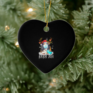 Funny Guinea Pig Weihnachtsmaske Bye Bye 2020 Keramik Ornament
