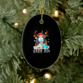 Funny Guinea Pig Weihnachtsmaske Bye Bye 2020 Keramik Ornament