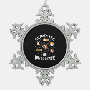 Funny Guinea Pig Whisperer Liebhaber Schneeflocken Zinn-Ornament