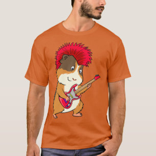 Funny Guinea Punk Rock Gitarre Design T-Shirt