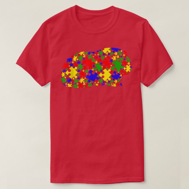 Funny Guinea Schweine Puzzle Tiere Lover Autism Aw T-Shirt (Design vorne)