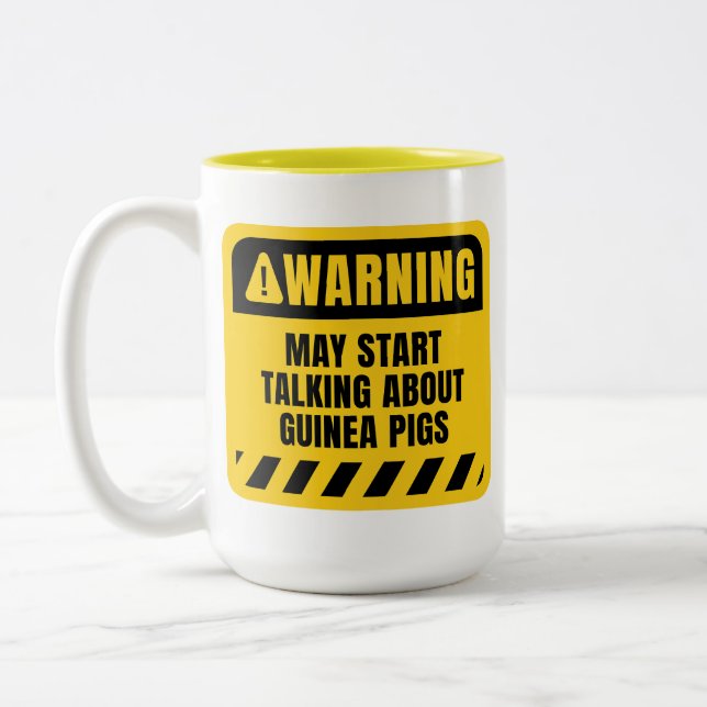Funny Guinea Schweine Zitat Warnzeichen Zweifarbige Tasse (Links)