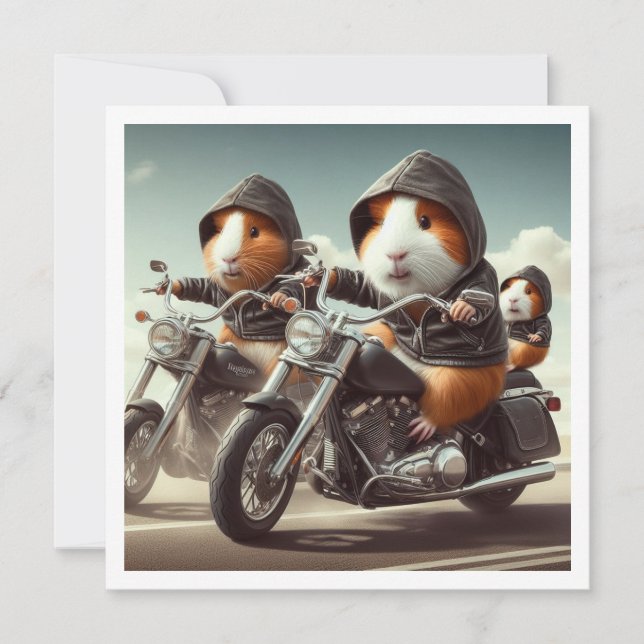 Funny Guinea Schweineeinladung, Guinea Schweinefle Einladung (Vorderseite)