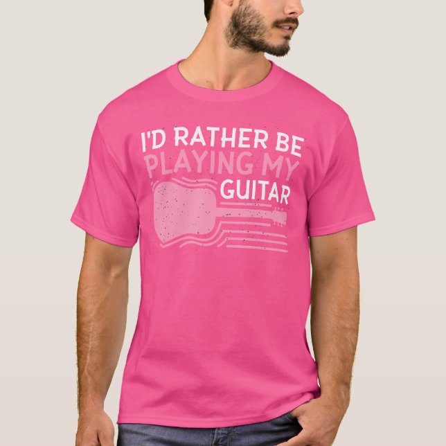 Funny Guitar Acoustic Gitarrist Musiker T-Shirt (Vorderseite)