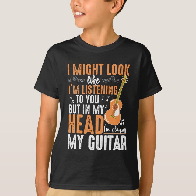 Funny Guitar Addicted Musician Gitarrist Spieler T-Shirt (Vorderseite)