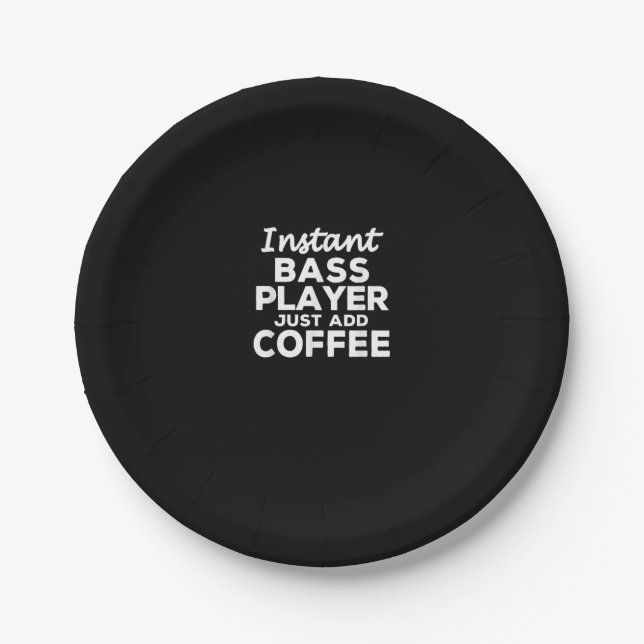 Funny Guitar Bass Players Gift Coffee Lovers Pappteller (Vorderseite)