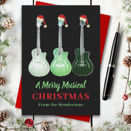 Funny Guitar Christmas Merry Musical Personalisier Feiertagskarte