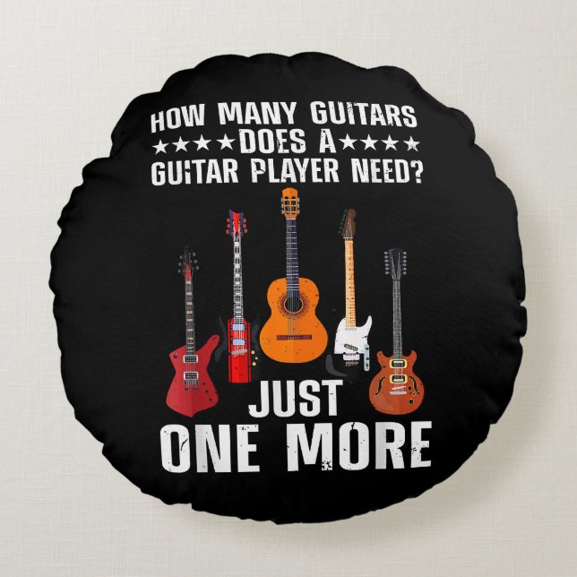 Funny Guitar Player Art for Men Guitarist Gu Rundes Kissen (Vorderseite)
