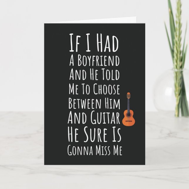 Funny Guitar Player Cards For Women Guitarist Girl Karte (Vorderseite)