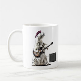 Funny Guitar Player Punk Bear Rock and Roll Mug Kaffeetasse