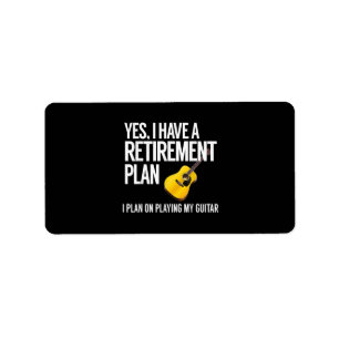 Funny Guitar Player Rentirement Geschenk Adressaufkleber