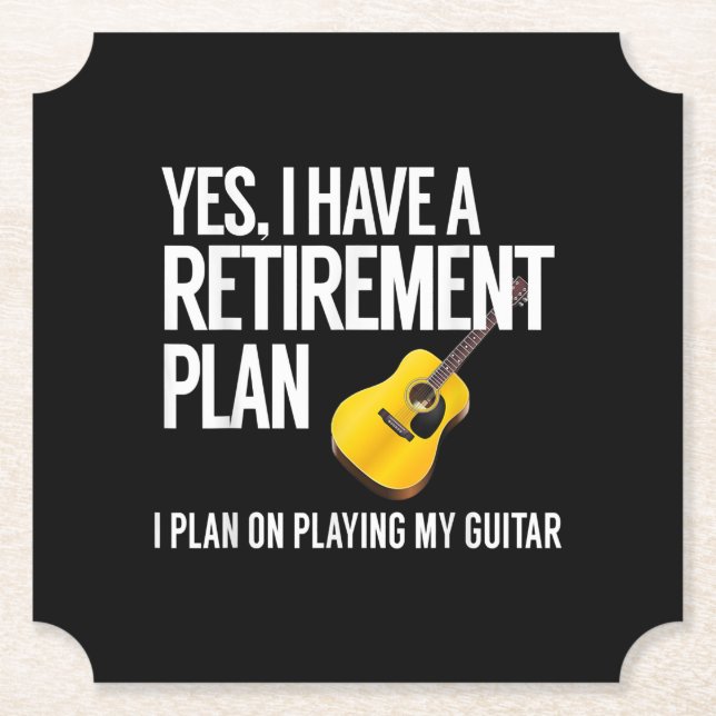 Funny Guitar Player Rentirement Geschenk Untersetzer (Vorderseite)